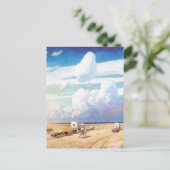 ヴィンテージ西カウボーイ、ワイエスの幌馬車 ポストカード (スタンド正面)