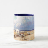 ヴィンテージ西カウボーイ、ワイエスの幌馬車 マグカップ (中央)