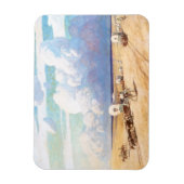 ヴィンテージ西カウボーイ、ワイエスの幌馬車 マグネット (縦)