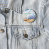 ヴィンテージ西カウボーイ、ワイエスの幌馬車 缶バッジ (インサイチュ)