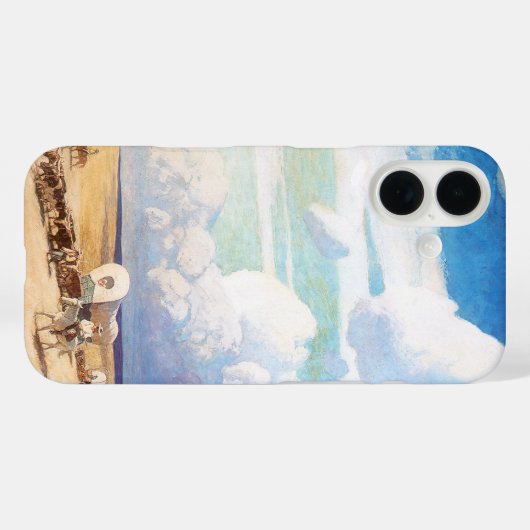 ヴィンテージ西カウボーイ、ワイエスの幌馬車 Case-Mate iPhoneケース (裏面 (横))