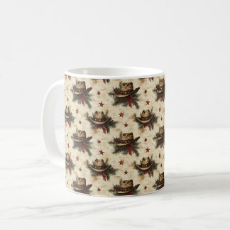 ヴィンテージ西クリスマスカウボーイハットコーヒーマグ コーヒーマグカップ