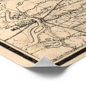 ヴィンテージ西テネシーの地図（1865年） ポスター (角)