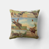 ヴィンテージ西ロデオイベントカウボーイズ馬牛 クッション (裏面)