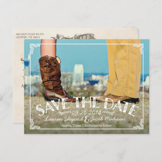 ヴィンテージ西写真はがきを保存 案内ポストカード (正面/裏面)