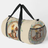 ヴィンテージ西女性のカーボーイウマとロープフラワー ダッフルバッグ (右コーナー)