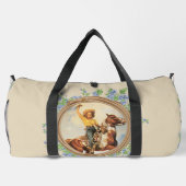 ヴィンテージ西女性のカーボーイウマとロープフラワー ダッフルバッグ (裏面)