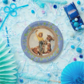 ヴィンテージ西女性のカーボーイウマとロープフラワー ペーパープレート (パーティー)