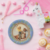 ヴィンテージ西女性のカーボーイウマとロープフラワー ペーパープレート (パーティー)