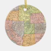 ヴィンテージ西州の地図統一された セラミックオーナメント (正面)