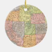 ヴィンテージ西州の地図統一された セラミックオーナメント (裏面)