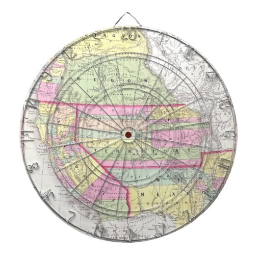ヴィンテージ西州の地統一された図（1853年） ダーツボード (正面)