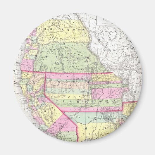 ヴィンテージ西州の地統一された図(1853年) マグネット (正面)