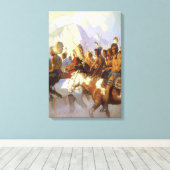 ヴィンテージ西洋美術インディアン戦争パーティーby NC Wyeth キャンバスプリント (インサイチュ (ウッドフロア))