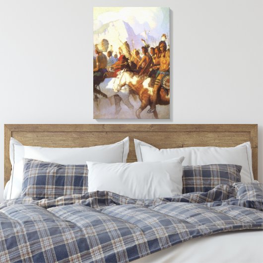 ヴィンテージ西洋美術インディアン戦争パーティーby NC Wyeth キャンバスプリント (インサイチュ (寝室))