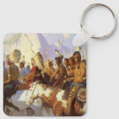 ヴィンテージ西洋美術インディアン戦争パーティーby NC Wyeth キーホルダー (裏面)