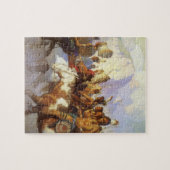 ヴィンテージ西洋美術インディアン戦争パーティーby NC Wyeth ジグソーパズル (横)