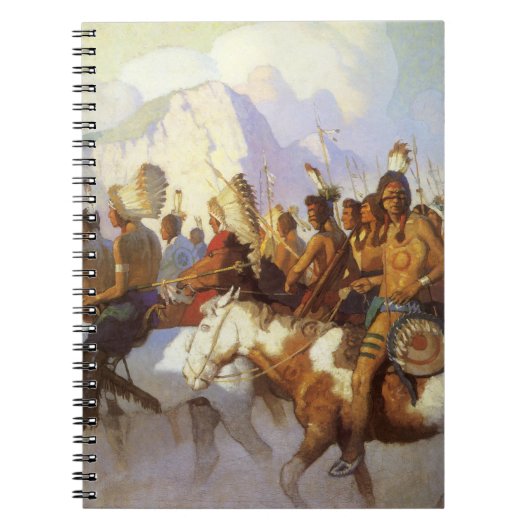 ヴィンテージ西洋美術インディアン戦争パーティーby NC Wyeth ノートブック (正面)