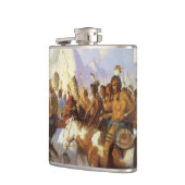 ヴィンテージ西洋美術インディアン戦争パーティーby NC Wyeth フラスク (左)