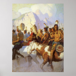 ヴィンテージ西洋美術インディアン戦争パーティーby NC Wyeth ポスター