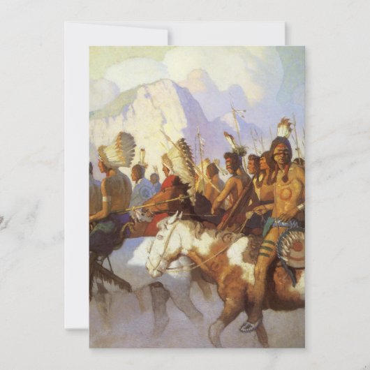 ヴィンテージ西洋美術インディアン戦争パーティーby NC Wyeth 招待状 (正面)