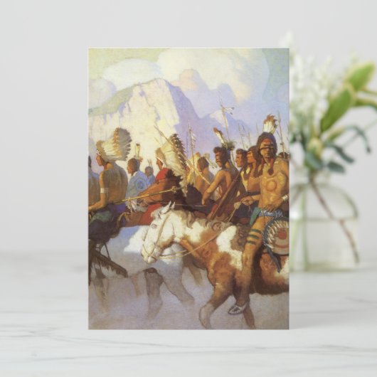 ヴィンテージ西洋美術インディアン戦争パーティーby NC Wyeth 招待状 (スタンド正面)