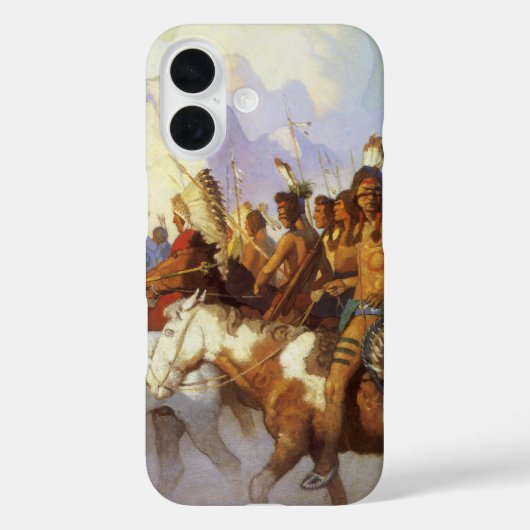 ヴィンテージ西洋美術インディアン戦争パーティーby NC Wyeth Case-Mate iPhoneケース (裏面)