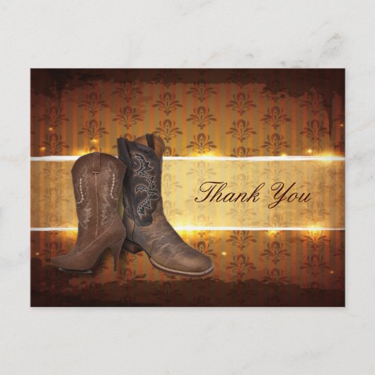 ヴィンテージ西結婚カウボーイ感謝していユー ポストカード (正面)