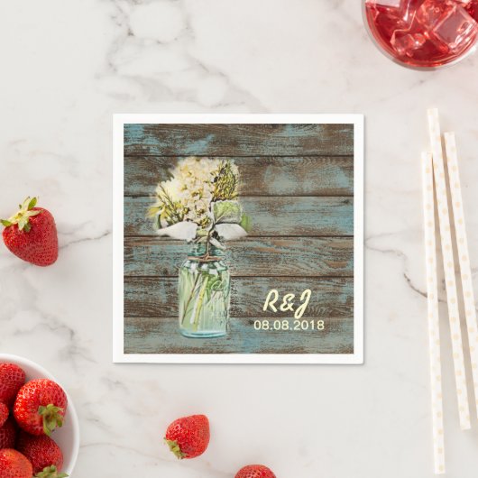 ヴィンテージ西部の花屋の木結婚舎 スタンダードカクテルナプキン (インサイチュ)