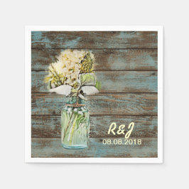 ヴィンテージ西部の花屋の木結婚舎 スタンダードカクテルナプキン