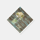 ヴィンテージ西部の花屋の木結婚舎 スタンダードカクテルナプキン (角)