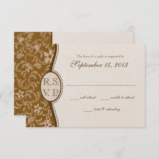 ヴィンテージ西部スタイル反応 出欠カード (正面/裏面)