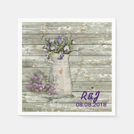 ヴィンテージ西部フローラバーンウッド結婚バーズ スタンダードカクテルナプキン