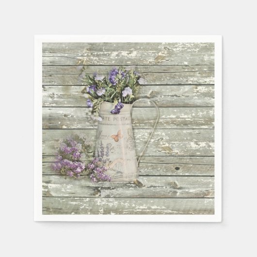 ヴィンテージ西部フローラ納木素朴パーティー スタンダードカクテルナプキン (正面)