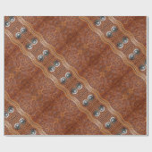 ヴィンテージ西部国柄のスタッフレザー ラッピングペーパー (フラット)