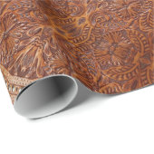 ヴィンテージ西部国柄のスタッフレザー ラッピングペーパー (ロールコーナー)