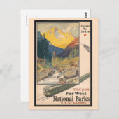 ヴィンテージ西部国立公園の鉄道による旅行 ポストカード (正面/裏面)