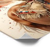 ヴィンテージ西部芸術 ネイティブアメリカンの赤ちゃんと馬 ポスター (角)