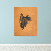 ヴィンテージ西馬鞍 キャンバスプリント (インサイチュ (ウッドフロア))