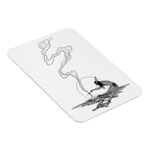 ヴィンテージ西、インディアンで彼の孤独でNCワイエス マグネット (右側)