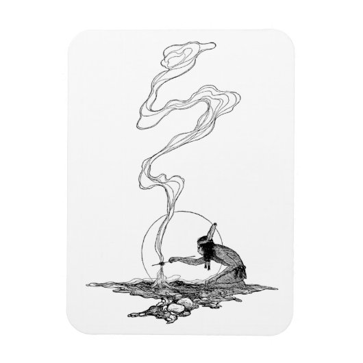 ヴィンテージ西、インディアンで彼の孤独でNCワイエス マグネット (縦)