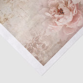 ヴィンテージ見た大きなピンクのバラと文字コラージュ 薄葉紙 (詳細)
