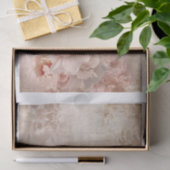 ヴィンテージ見た大きなピンクのバラと文字コラージュ 薄葉紙 (ギフト)