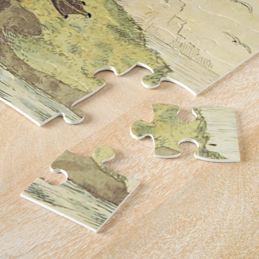 ヴィンテージ見てカモメ様の鳥が岩のパズル ジグソーパズル (側面)