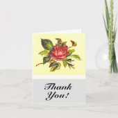 ヴィンテージ見てバラ花"ありがとう!" カード (正面)