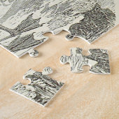 ヴィンテージ見て鳥が岩に立つパズル ジグソーパズル (側面)