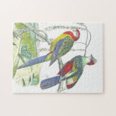 ヴィンテージ見て鳥が枝に止まったパズル ジグソーパズル (横)