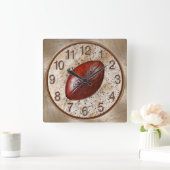 ヴィンテージ見るサッカーの壁時計、チーム、男の洞窟 スクエア壁時計 (ホーム)