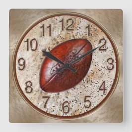 ヴィンテージ見るサッカーの壁時計、チーム、男の洞窟 スクエア壁時計