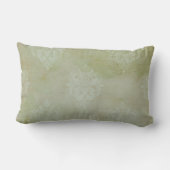 ヴィンテージ見パーソナライズされたた薄暗い緑のダマスク ランバークッション (裏面)